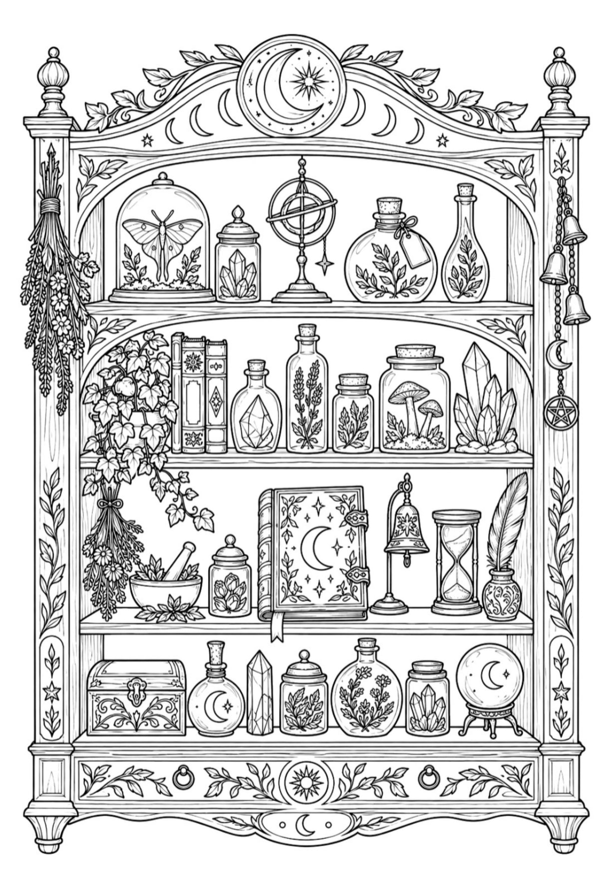 Moon & Magic: An Elegant Witchy Colouring Book.