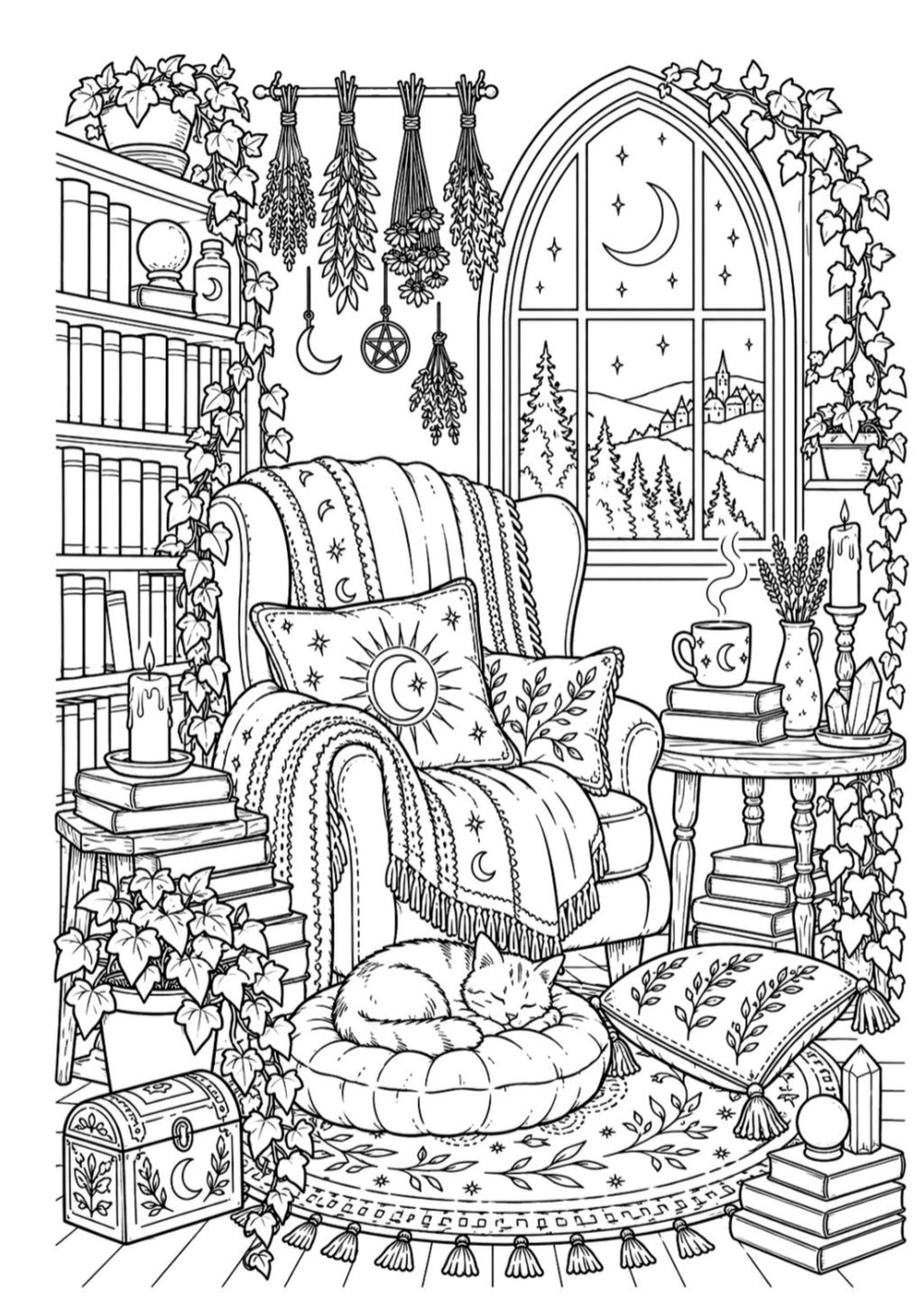 Moon & Magic: An Elegant Witchy Colouring Book.